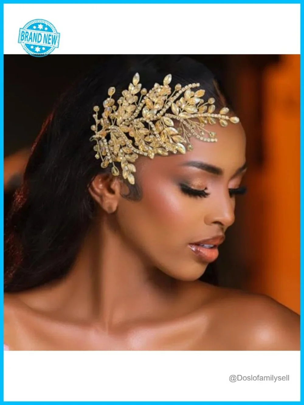 Handmade Bridal Headpiece Rhinestone Leaf Hair Accessory for Women